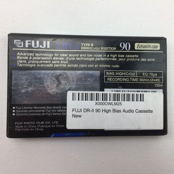 Fuji DR-II High Bias 90 Minute Blank Audio Cassette Tape NEW & SEALED - Picture 2 of 7